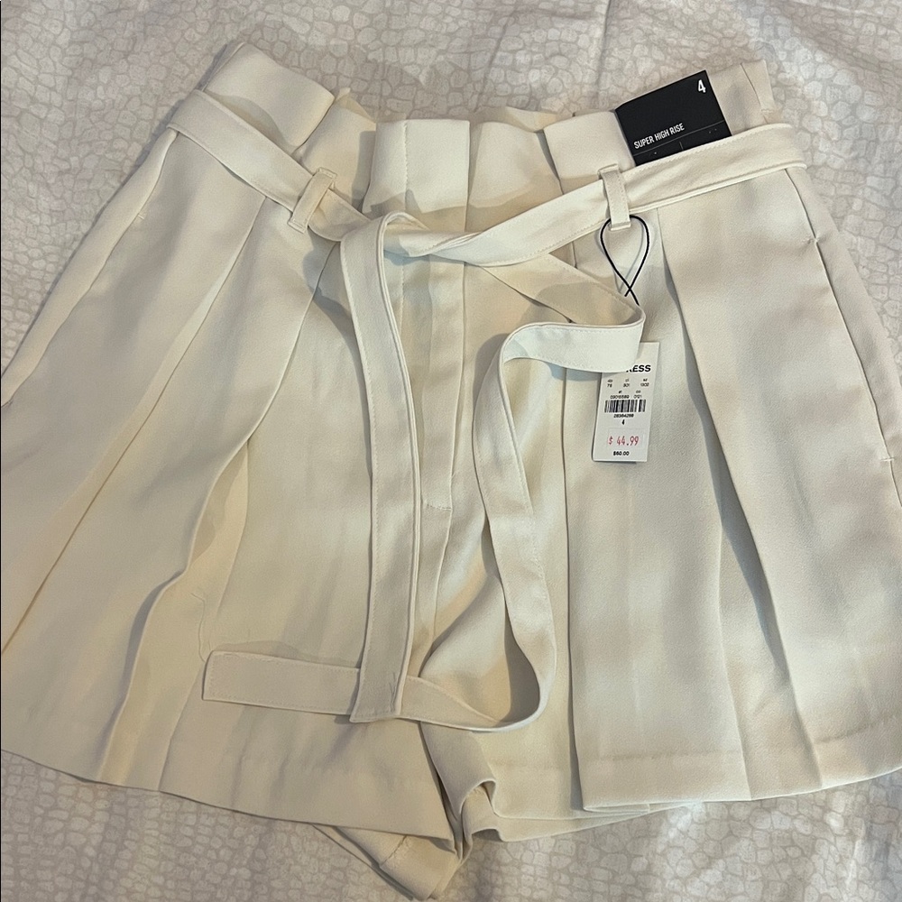 Express Cream High Waist Women's Shorts